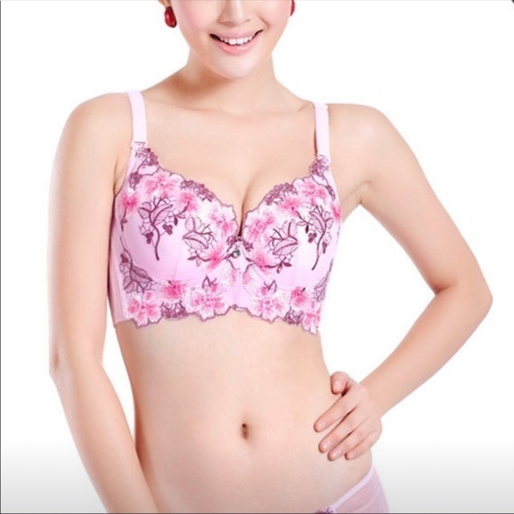 Pink push up bra